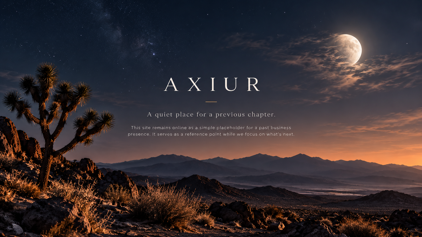 Axiur — A quiet place for a previous chapter.